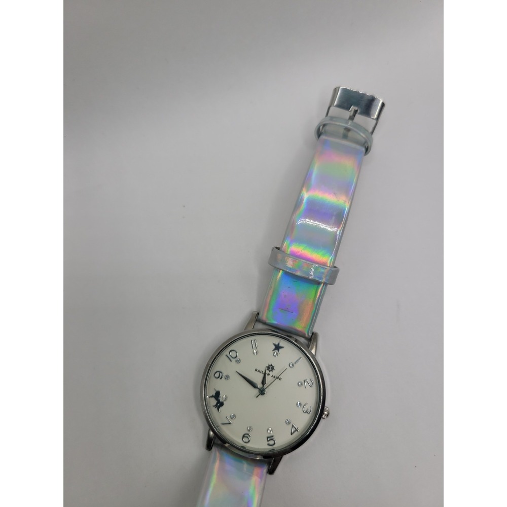 Sailor Jane Women's Quartz Watch Mermaid White Dial Holographic Iridescent Strap